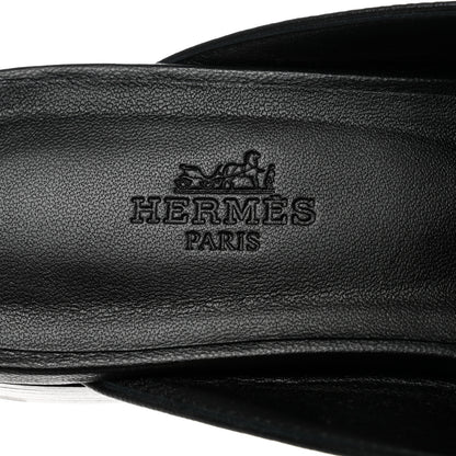 Hermes Goatskin Groupie Mules 38.5 Black 7 of 9