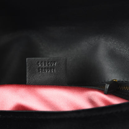 Gucci Velvet Matelasse Marquise Crystals Embroidered Small GG Marmont Shoulder Bag Black 7 of 13