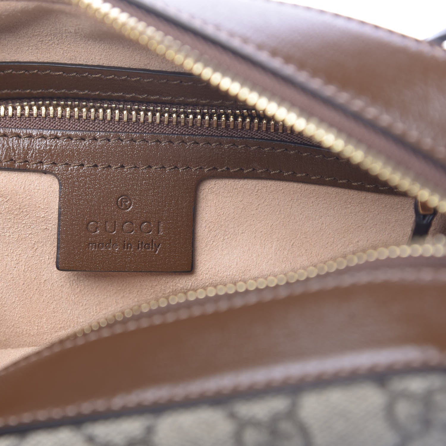 Gucci GG Supreme Monogram Small Horsebit 1955 Shoulder Bag Beige Brown Sugar 6 of 11