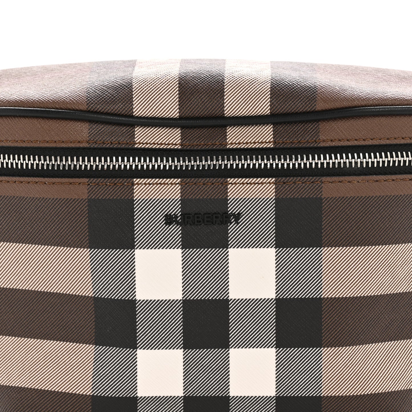 E-canvas Check Bum Bag Dark Birch Brown