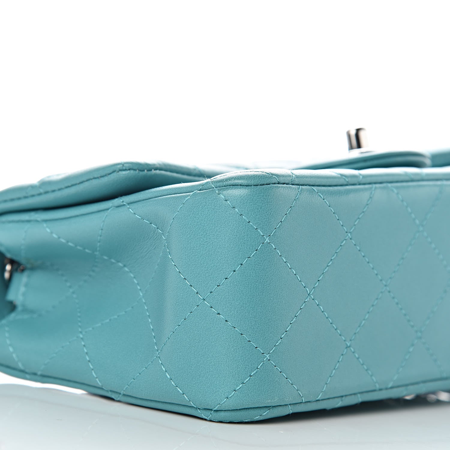 Chanel Lambskin Quilted Mini Rectangular Flap Turquoise 8 of 10