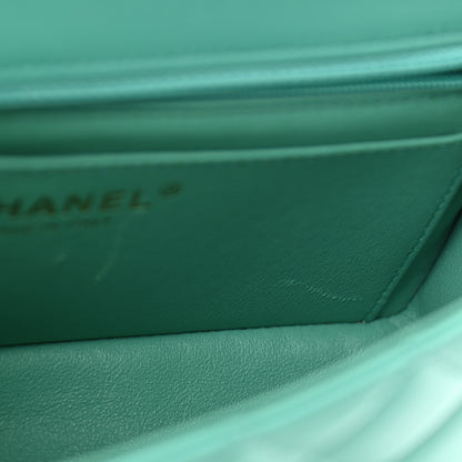 Chanel Lambskin Quilted Mini Rectangular Flap Turquoise 12 of 13