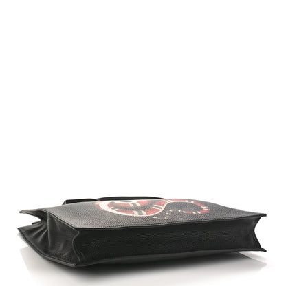 Gucci Calfskin Kingsnake Print Tote Black 4 of 9