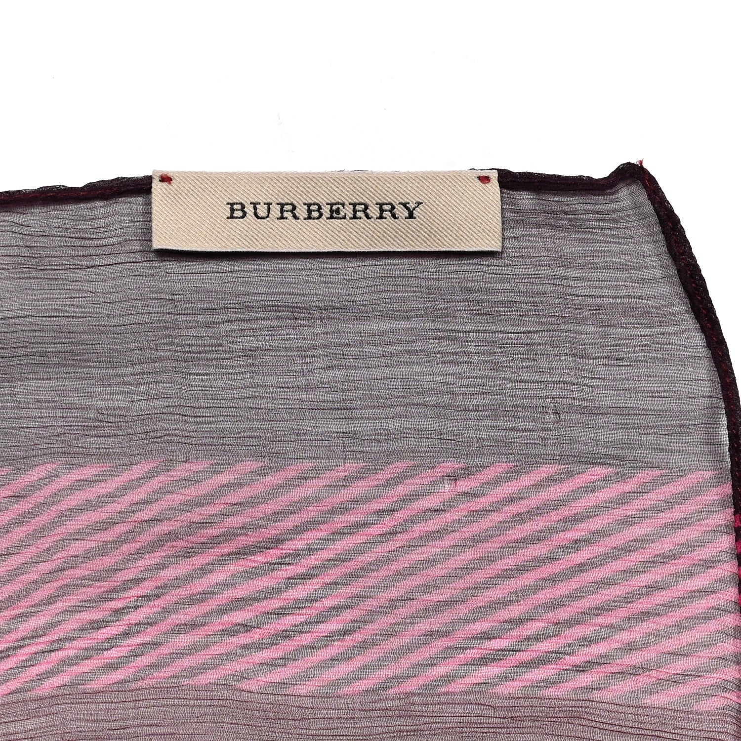Burberry Silk Gauze Giant Check Scarf Claret 3 of 4