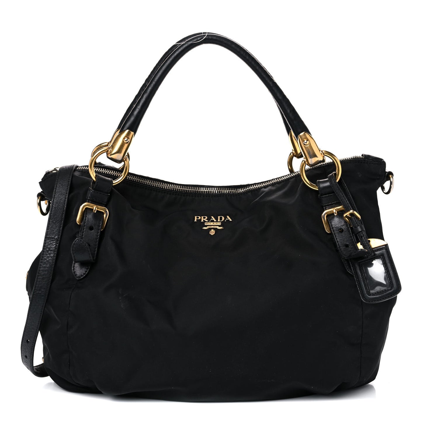 Tessuto Nylon Saffiano Tote Black