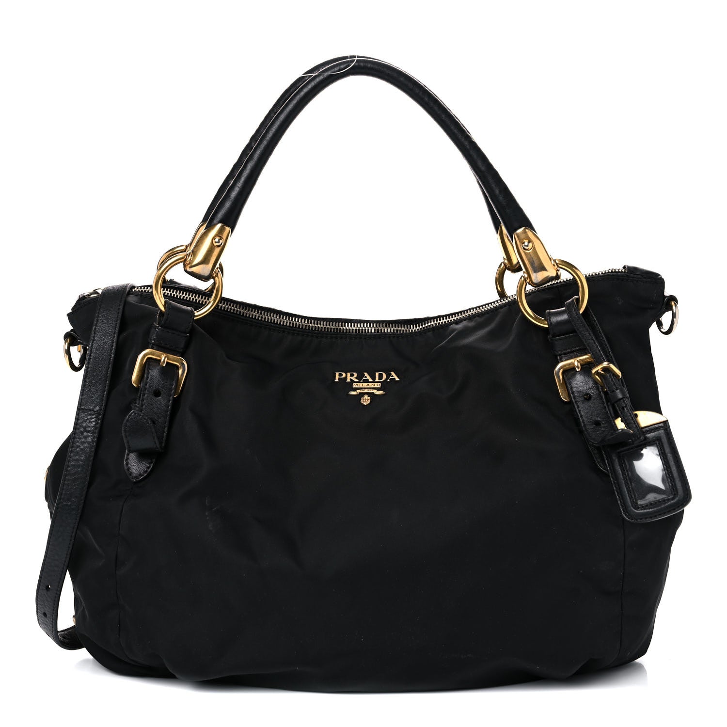 Prada Tessuto Nylon Saffiano Tote Black 1 of 25
