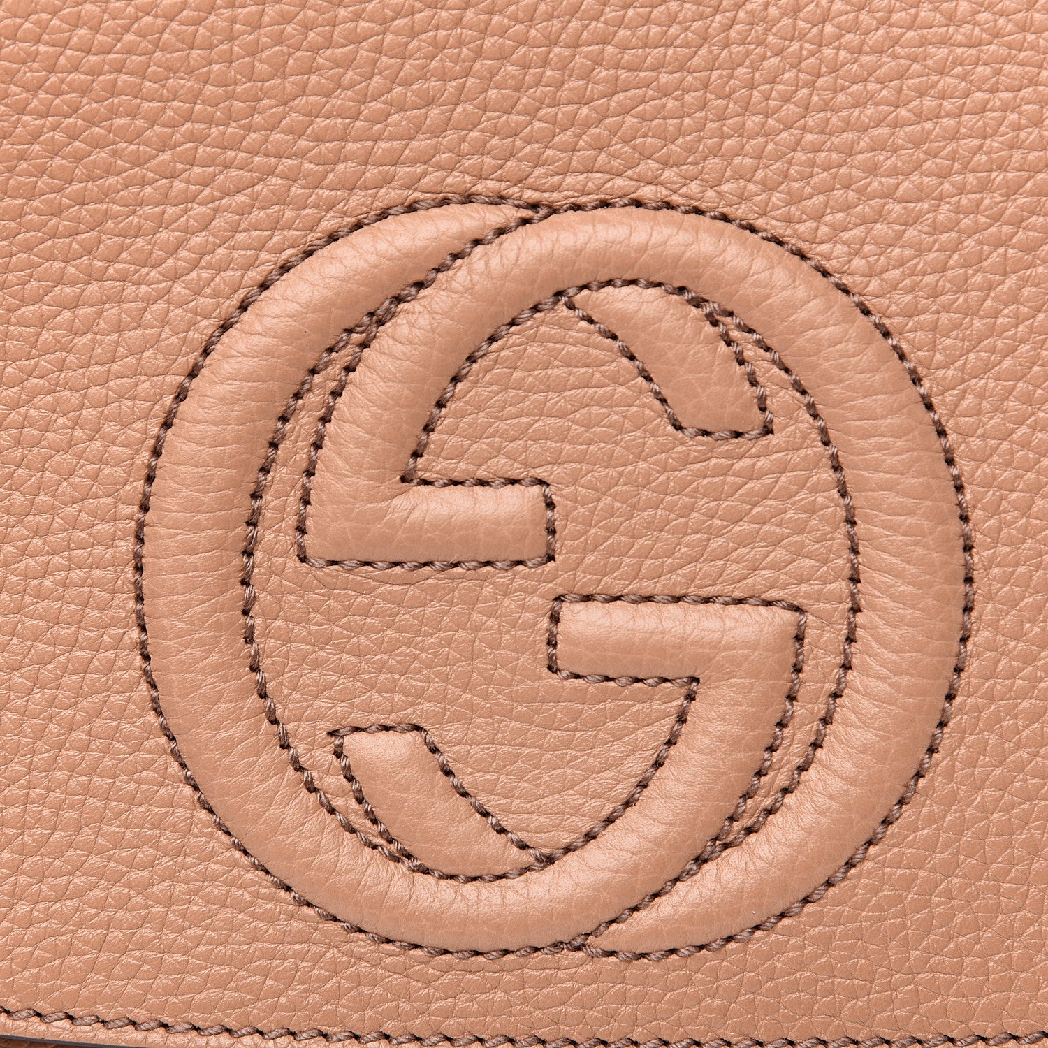 Gucci Pebbled Calfskin Medium Soho Flap Crossbody Camelia 9 of 9
