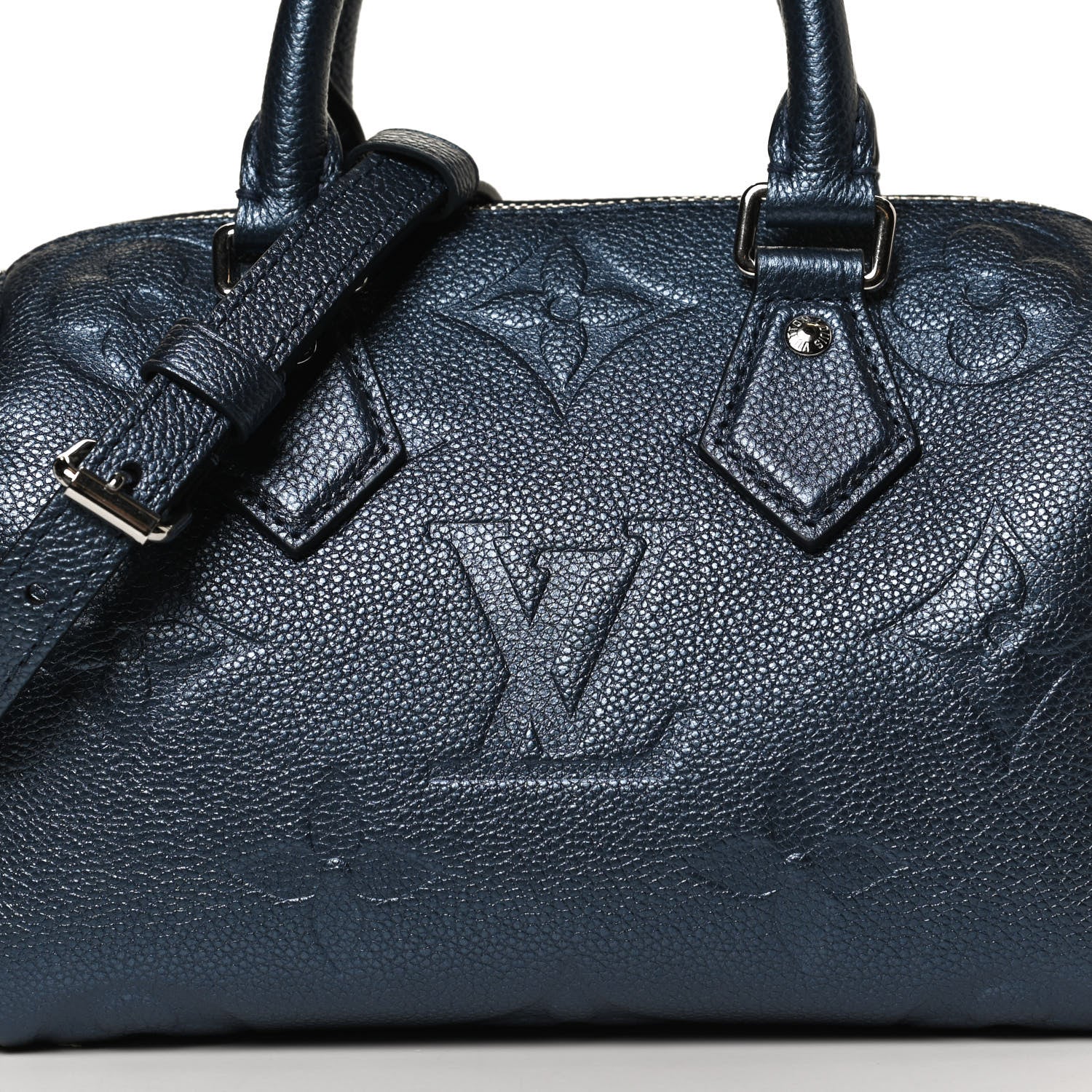 Louis Vuitton Metallic Empreinte Monogram Giant Speedy Bandouliere 20 Navy Nacre 8 of 11