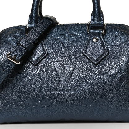 Louis Vuitton Metallic Empreinte Monogram Giant Speedy Bandouliere 20 Navy Nacre 8 of 11