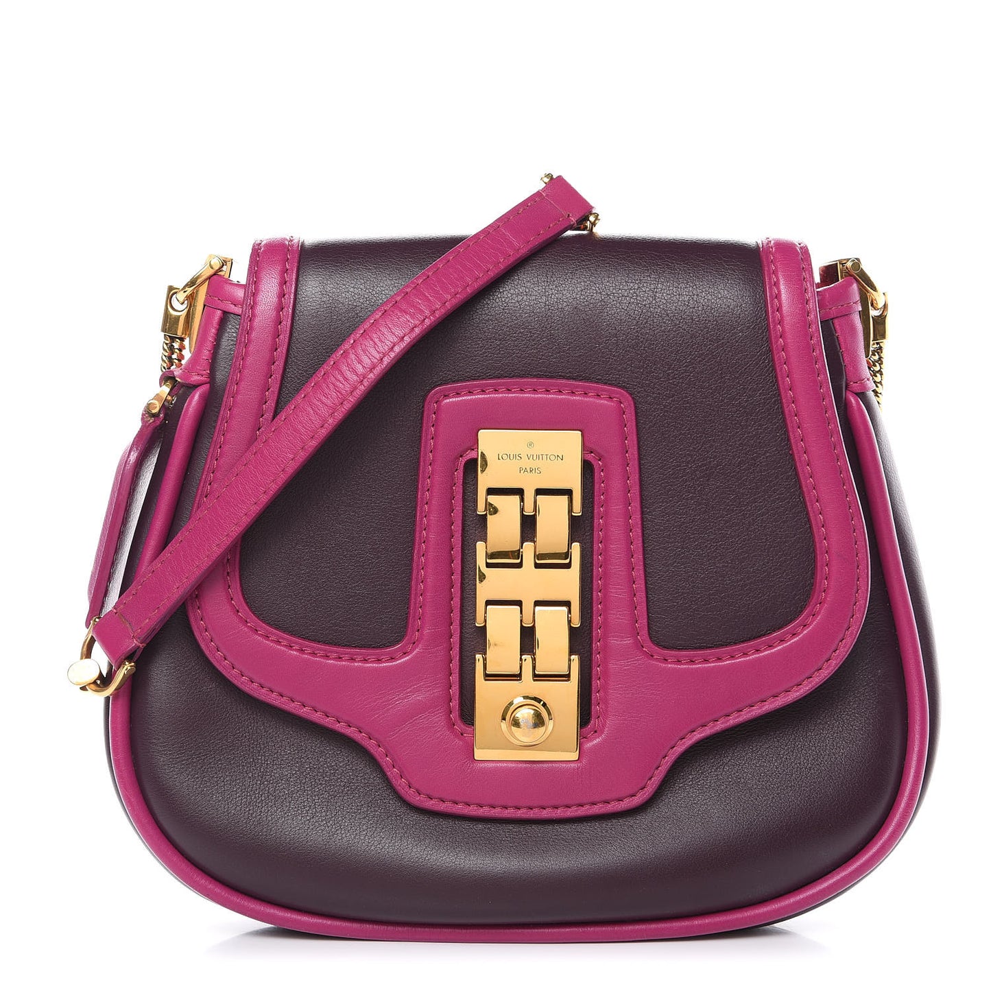 Cuir Art Deco Trapeze Prune Cyclamen