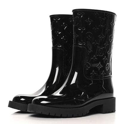 Louis Vuitton Rubber Embossed Monogram Splash Rain Short Boots 36 Black 4 of 8