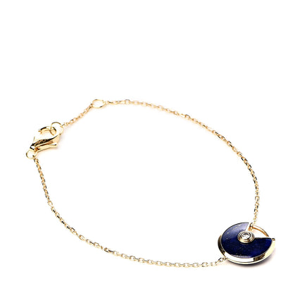Cartier 18K Yellow Gold Diamond Lapis Lazuli Amulette de Cartier Bracelet 1 of 6