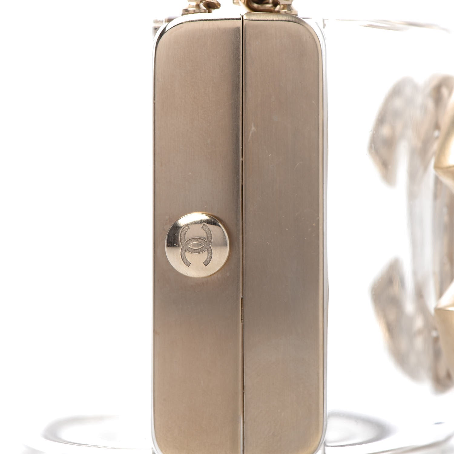 Chanel Lucite Pearl CC Cuff Light Gold 5 of 5