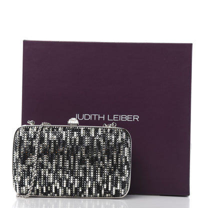 Judith Leiber Crystal Minaudiere Clutch Black Silver 11 of 11