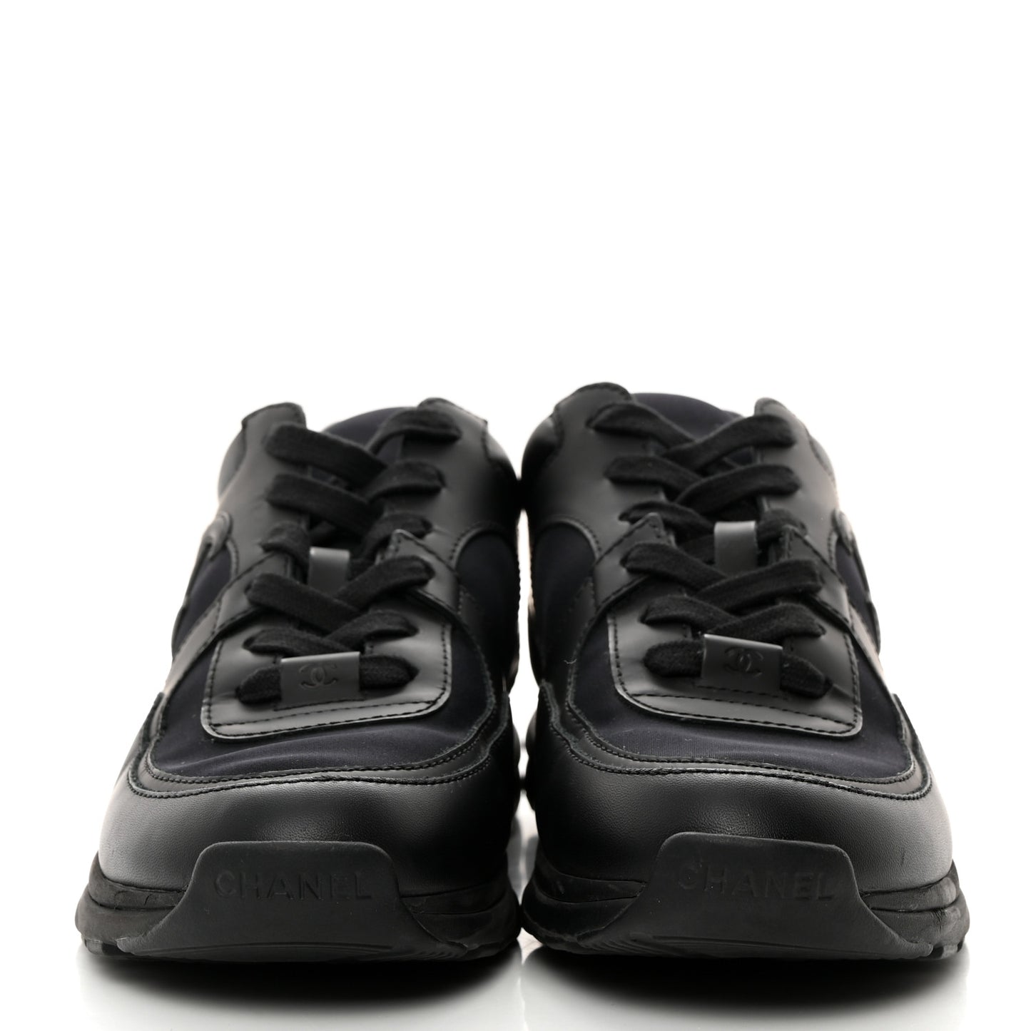 Lambskin Fabric CC Sneakers 36.5 Black