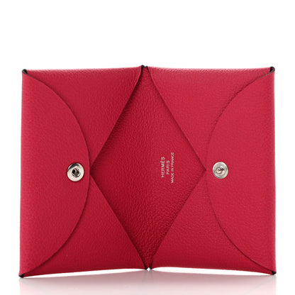 Hermes Evercolor Calvi Card Case Rose Mexico 5 of 7