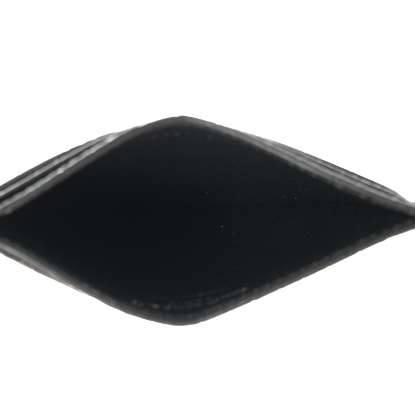 Calfskin Crocodile Embossed Monogram Credit Card Case Black