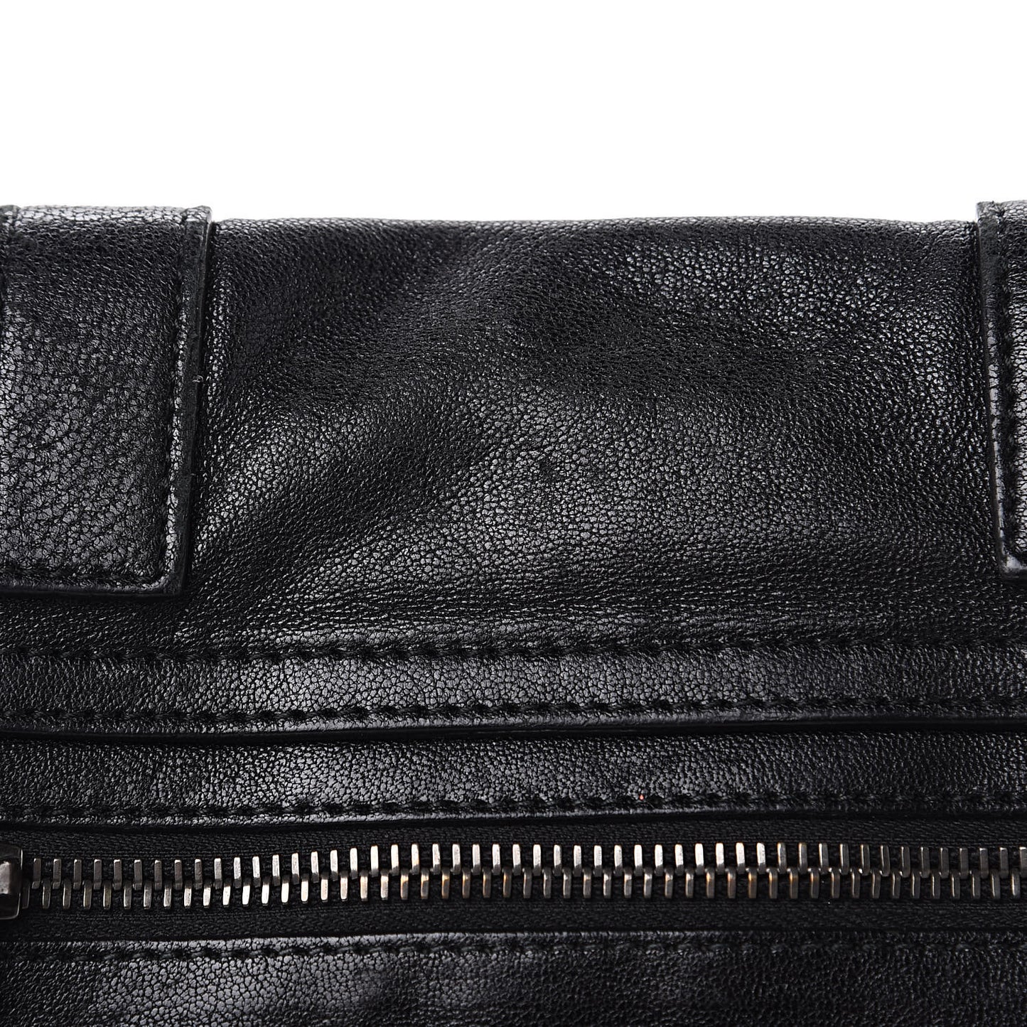 Lambskin Fringe PS1 Crossbody Pouch Black