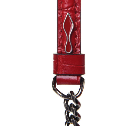 Christian Louboutin Calfskin Alligator Embossed Elisa Baguette Red 9 of 9