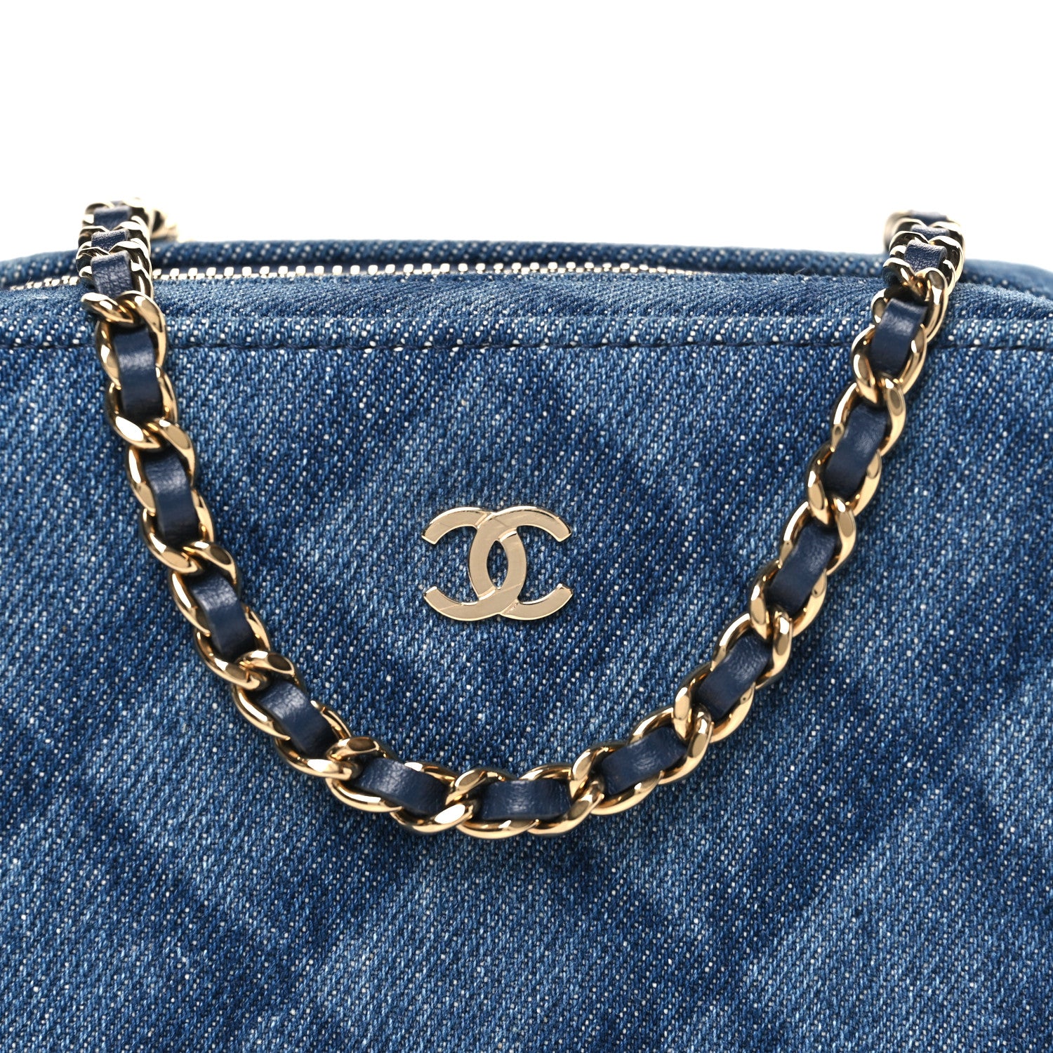 Chanel Printed Denim CC Camera Case Blue 8 of 10