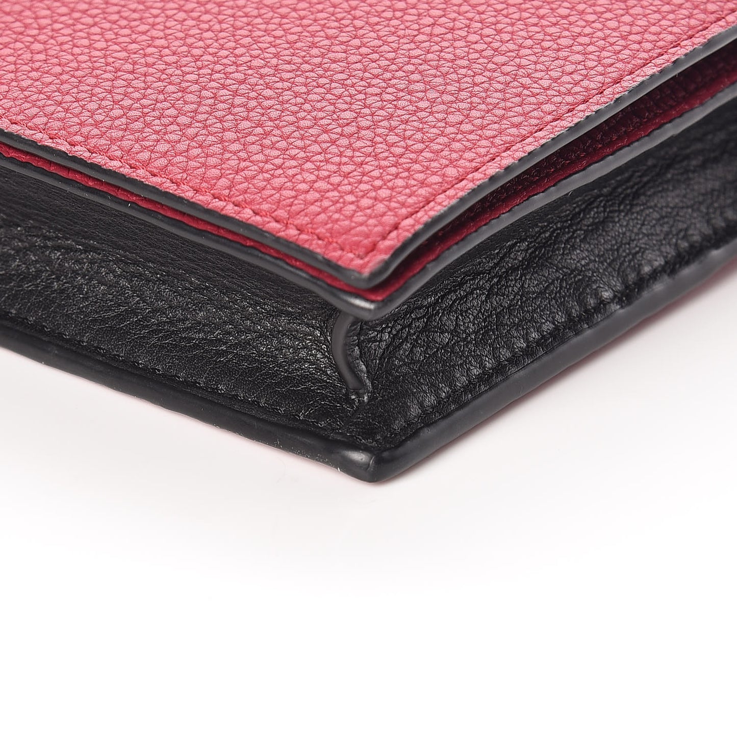 Pebbled Calfskin Chain Wallet Wild Rose Raspberry