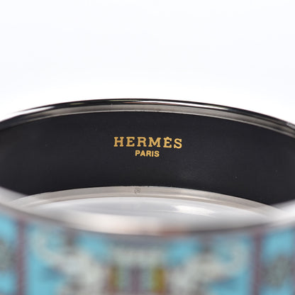 Hermes Enamel Printed Elephant Torana Wide Bracelet 65 4 of 5