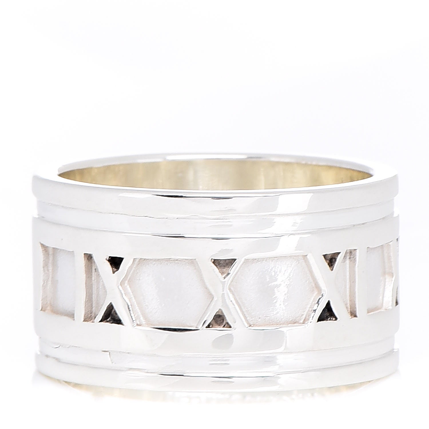 Tiffany Sterling Silver Atlas Ring 57 8 1 of 5