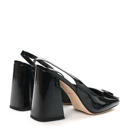Louis Vuitton Patent Calfskin Shake Slingback Pumps 39 Black 5 of 10