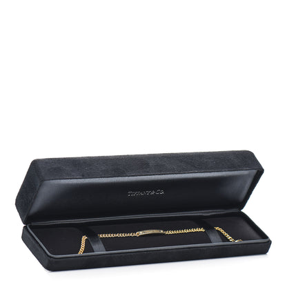 Tiffany 18K Yellow Gold Diamond Micro Link ID Chain Bracelet 4 of 4