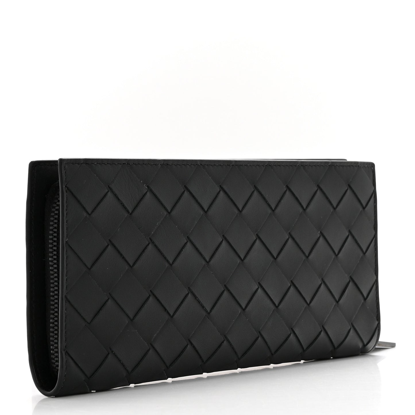 Nappa Intrecciato Zip Wallet Black