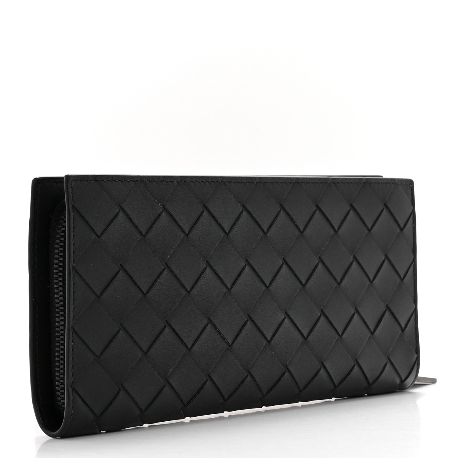 Bottega Veneta Nappa Intrecciato Zip Wallet Black 3 of 9