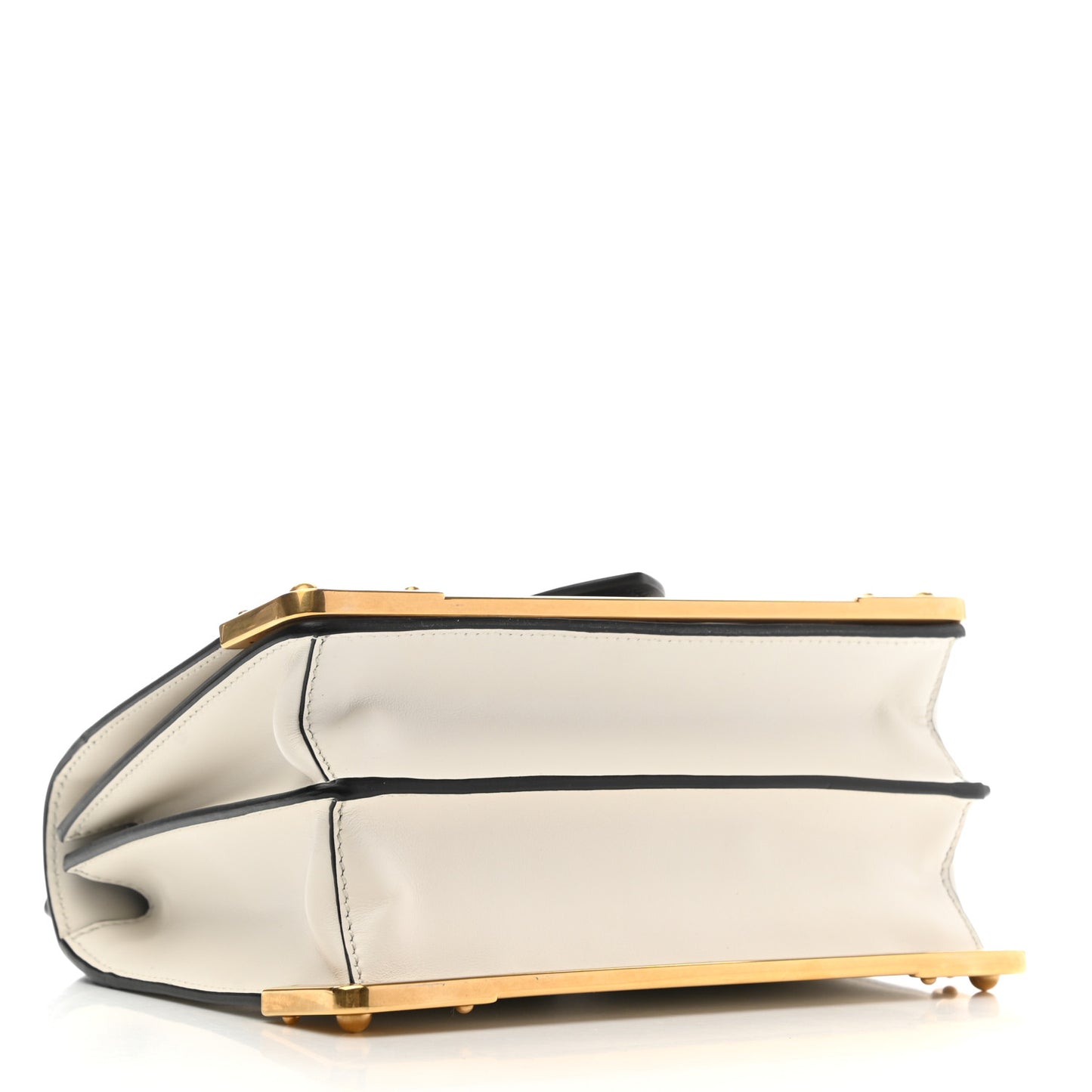 City Calfskin Saffiano Cahier Bag White Black