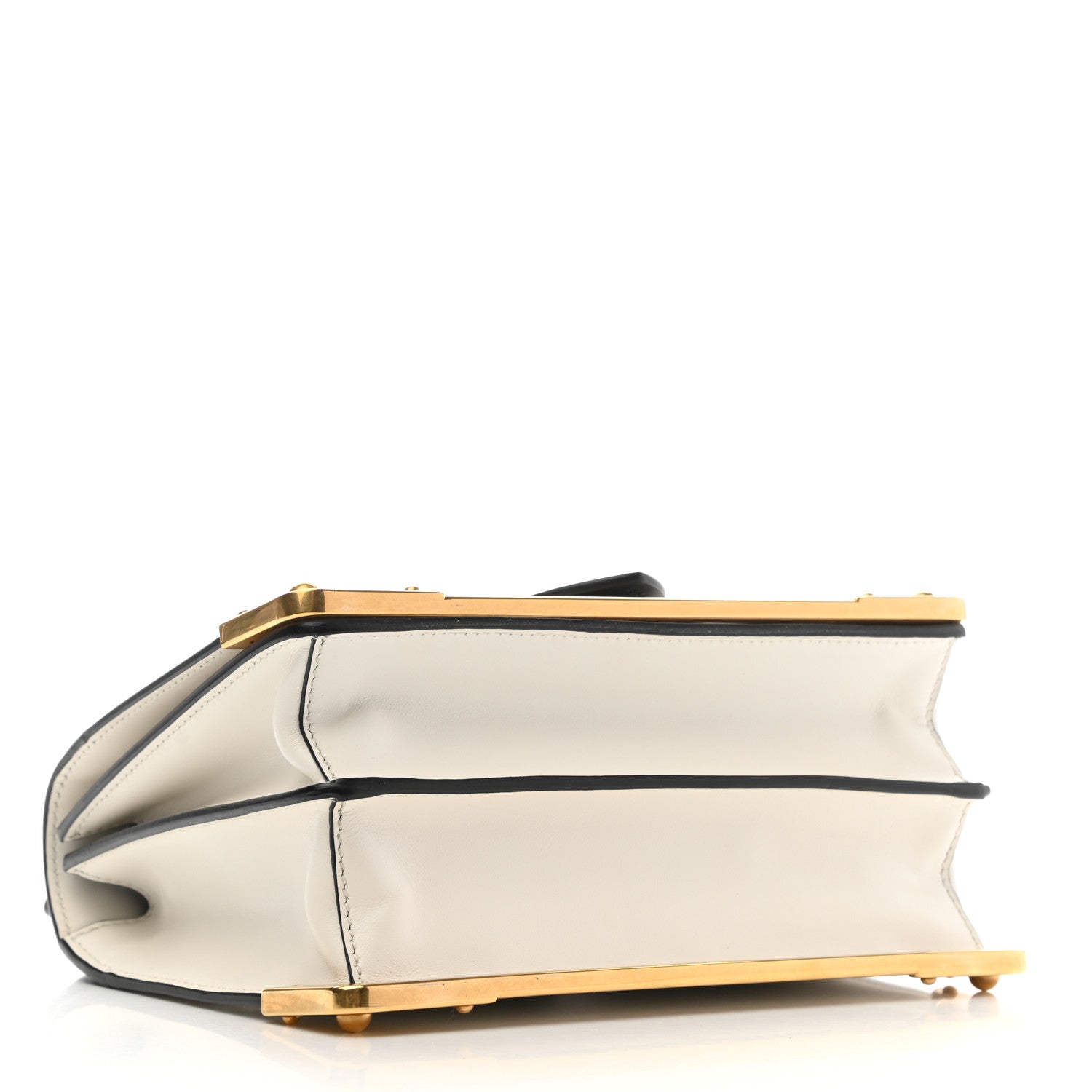 Prada City Calfskin Saffiano Cahier Bag White Black 3 of 9
