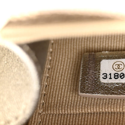 Chanel Gradient Metallic Lambskin Quilted Like A Wallet Clutch With Chain Gold Pink 7 of 13