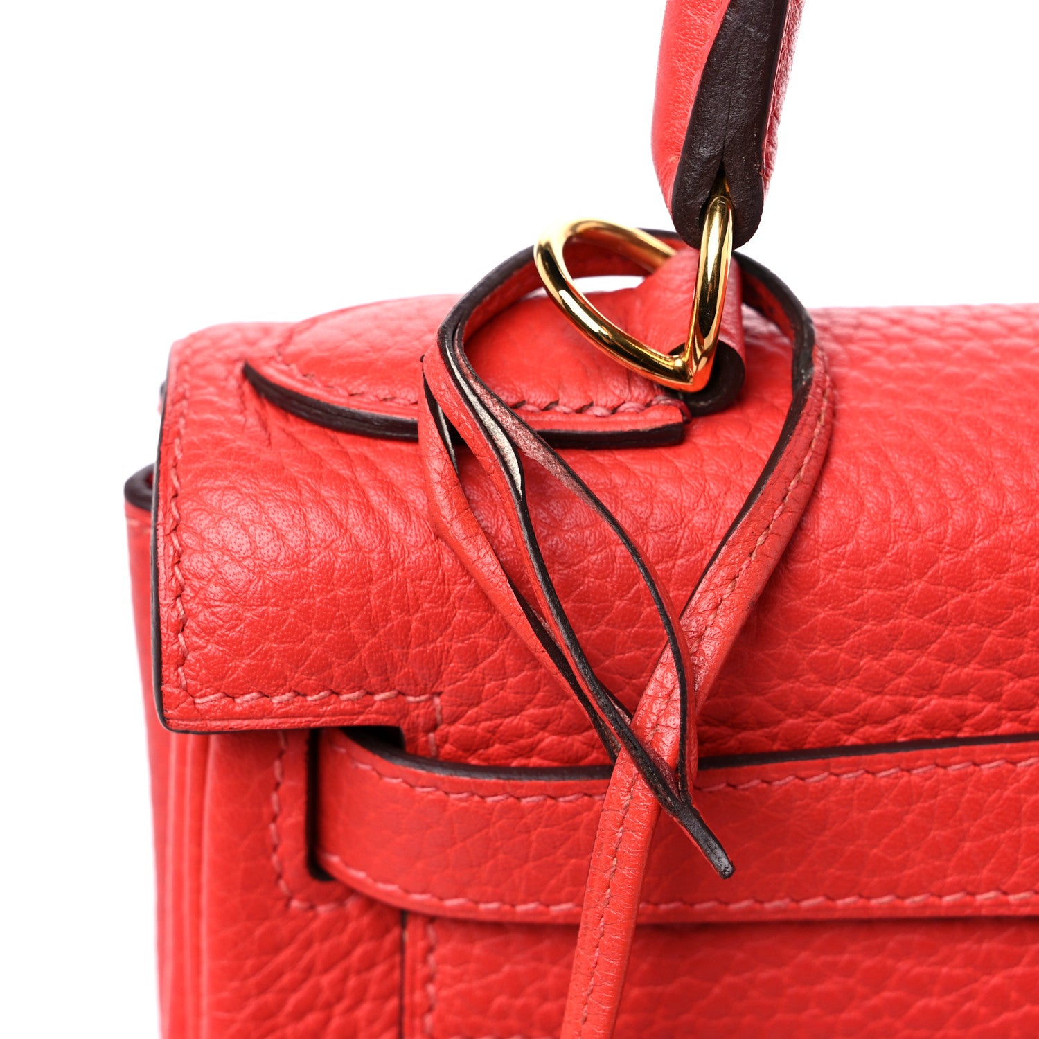 Hermes Taurillon Clemence Kelly Retourne 28 Rouge Pivoine 16 of 17