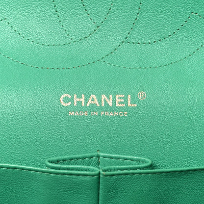 Chanel Lambskin Quilted Jumbo Double Flap Green 6 of 11