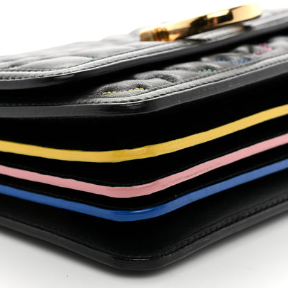 Salvatore Ferragamo Calfskin Stitched Gancini Crossbody Flap Black Multicolor 10 of 11