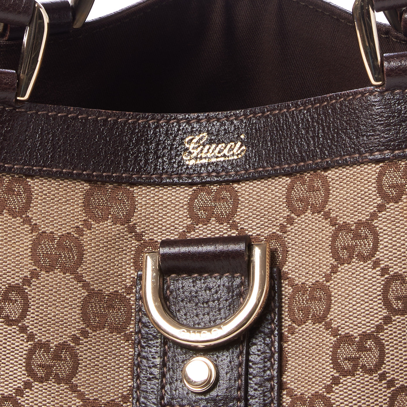 Monogram Small Abbey Tote Dark Brown