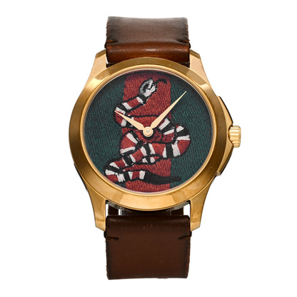Gucci Stainless Steel Calfskin 38mm Le Marche Des Merveilles Snake Quartz Watch 1 of 7