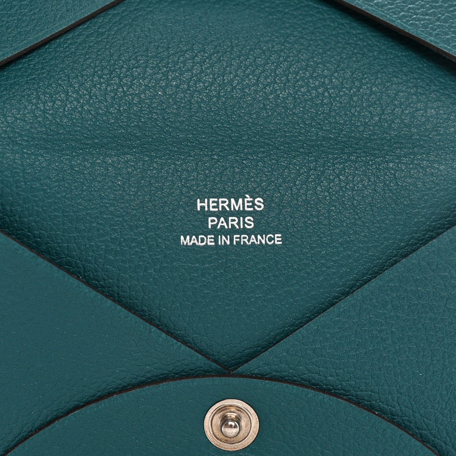 Hermes Chevre Mysore Calvi Card Case Vert Bosphore 6 of 10