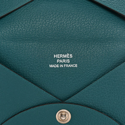 Hermes Chevre Mysore Calvi Card Case Vert Bosphore 6 of 10