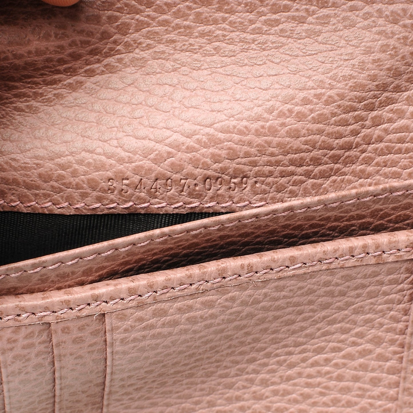 Dollar Calfskin Bi-Color Medium Swing Zip Around Wallet Grey Field Soft Pink