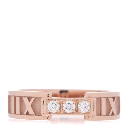Tiffany 18K Rose Gold Diamond Atlas Ring 57 8 1 of 7