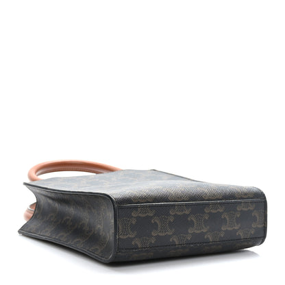Celine Triomphe Canvas Calfskin Mini Vertical Cabas Tan 4 of 7