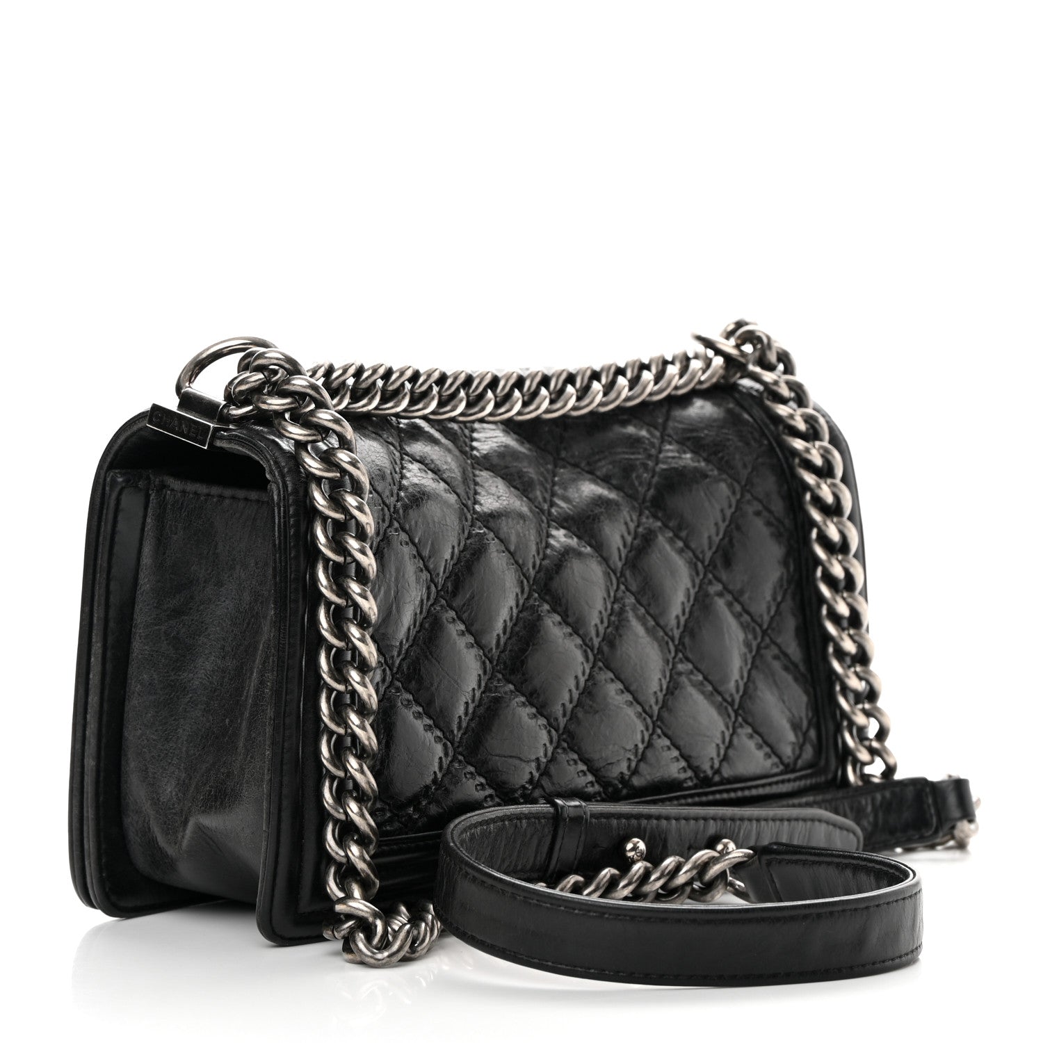 Chanel Calfskin Double Stitch Medium Boy Flap Black 3 of 16