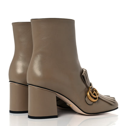 Gucci Malaga Kid GG Marmont Fringe 75mm Ankle Boots 38 Mud 4 of 8