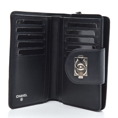 Chanel Lambskin Quilted Boy Large Zip Pocket Wallet Black 5 of 8