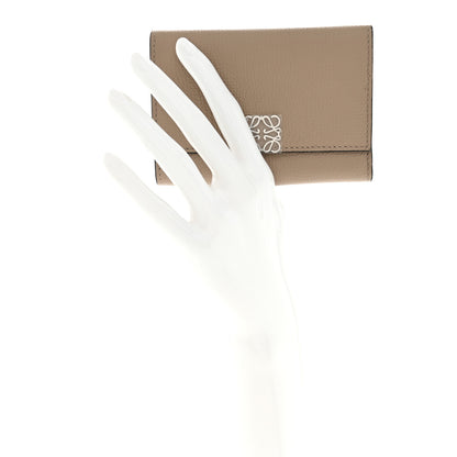 Loewe Grained Calfskin Anagram Trifold Wallet Taupe 2 of 9