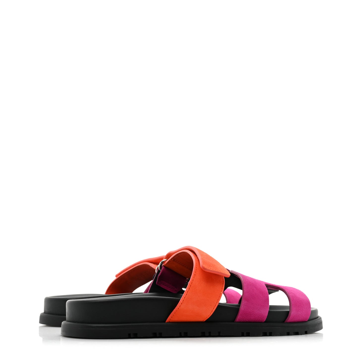 Suede Goatskin Womens Chypre Sandals 37.5 Rose Chapas Orange Synthetique