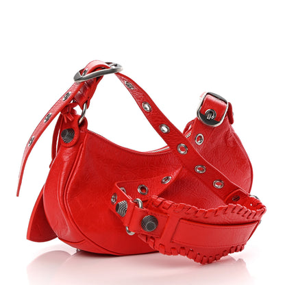 Balenciaga Agneau Arena Le Cagole Shoulder Bag XS Tomato Red 3 of 9
